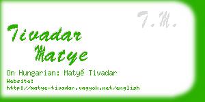 tivadar matye business card