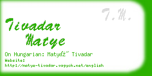 tivadar matye business card